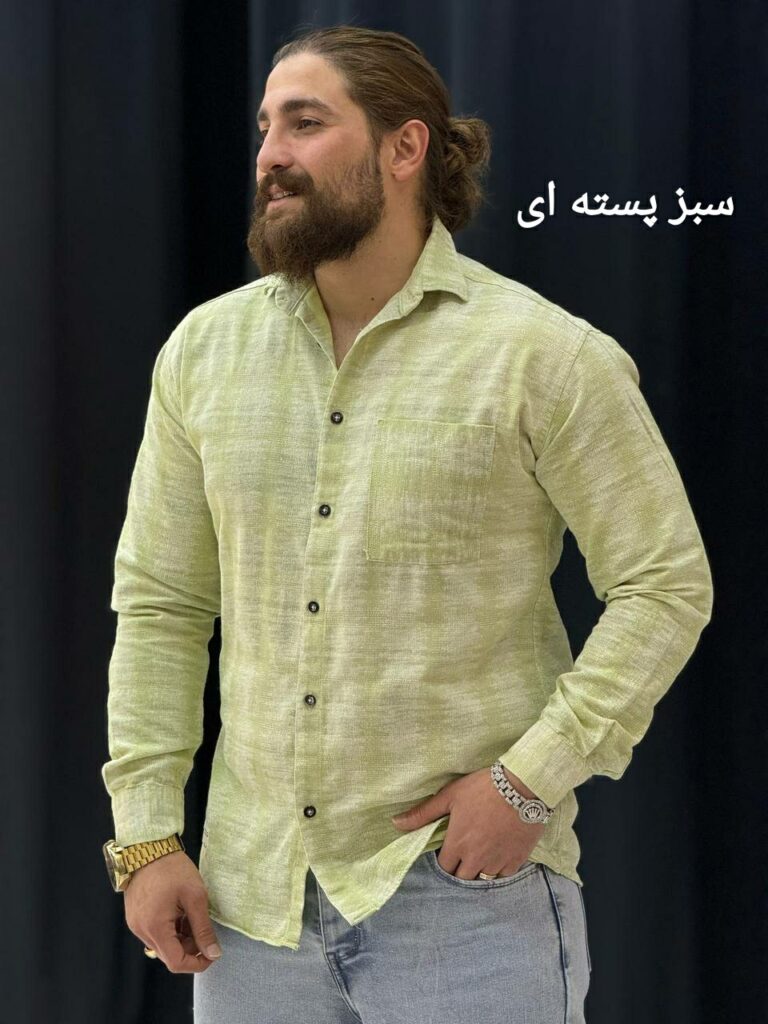 پیراهن پارچه کنفی شست خورده3098