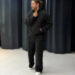 ست هودی و شلوار پارچه فوتر 1041