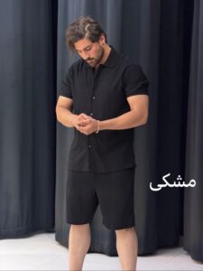 ست کامل پیراهن شلوارک لینن 1014