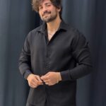 پیراهن لینن استین بلند