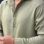 پیراهن لینن استین بلند