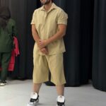 ست کامل پیراهن شلوارک لینن کد 5